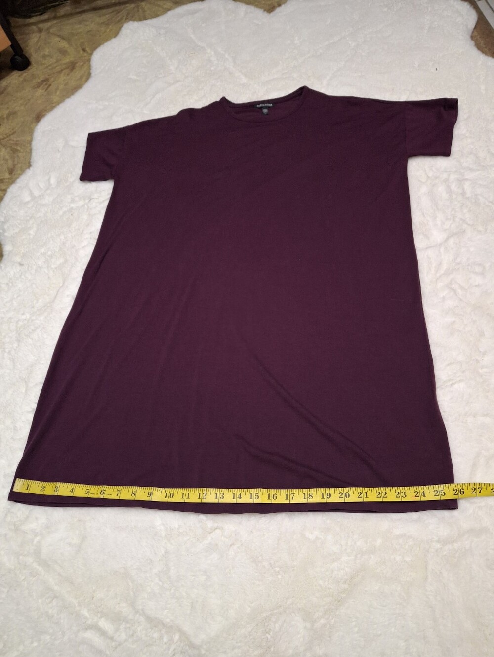 Eileen Fisher T-Shirt Dress Jersey Knit Plum Purple Short Sleeve Size Small - Picture 11 of 13